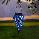 Solar Hanging Lantern Outdoor Lights, Tear-Shaped 15 LEDs Cool White Hanging Lights with S Hooks Decor in Garden, Yard, Pathway, Front Door and Landscape by GreenHaven Gardens
