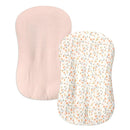 Hooyax Baby Lounger Cover 2 Pack - 100% Muslin Cotton Newborn Lounger Pillow Covers Only, Soft Breathable Infant Lounger Cover with Reinforced Stitching, Fits Most Standard Baby Loungers (Pink Floral) by TinyTreasures Baby Boutique