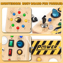 Joyreal Montessori Toddler Busy Board, 19 Led Wooden Sensory Board Educational Toy, Montessori Toys for 1-6 Year Old, Travel Toys Gifts for Toddlers Boys and Girls by TinyTreasures Baby Boutique