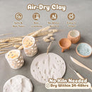 Air Dry Clay for Adults - Pottery kit for Beginne,Air Dry Clay w/Air Dy Clay Tools,White Dry Clay,Sculpting Tools, Gloss Varnish,DIY Plate Making Kit for Arts & Crafts,Christmas Gift by TinyTreasures Baby Boutique