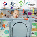 Upgrated Baby Playpen with Mat, Playpen for Babies and Toddlers, Large Playpen with Mat, Sport Playpen, Play Pen with Accessories, Baby Fence, PlayPen Indoor & Outdoor Activity, Sturdy Kids by TinyTreasures Baby Boutique