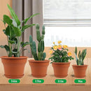 16 inch Plastic-Flower-Pot-for-Indoor-Plants, 4 Pack Large Outdoor Planter Pot with Drainage Holes & Saucers, Resin Decorative Garden Pots Planters by CozyNest Decor