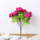 Duovlo Springs Flowers Artificial Silk Peony Bouquets Wedding Home Decoration,Pack of 1 (Spring Hot Pink) by CozyNest Decor