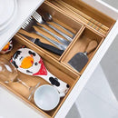 Bamboo Drawer Organizer - Kitchen Utensil Organizer Silverware Tray Cutlery Holder，Office Desk Supplies and Accessories (5.9x3x2.6 inch) by CozyNest Decor