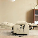 MAEVIS Power Recliner Chair, Lay Flat Sleeping Lift Chairs Recliner for Elderly with Heat and Massage,Comfy Real Breathable Leather Recliners with Dual OKIN Motor for Living Room (Beige) by CozyNest Decor