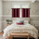 MIULEE Short Curtains for Windows - Christmas Burgundy Red Blackout Half Window Curtains Thermal Insulated Drapes for Kitchen Bedroom Bathroom Grommet Top Small Basement Tiers W40 x L36 Inch 2 Panels by TinyTreasures Baby Boutique