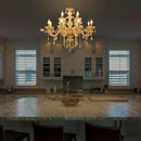 Contemporary Crystal Chandelier 12 Lights Clear Crystal Ceiling Lights for Living Room，E12 Base Double Layered Pendant Light Fixture for Dining Room Staircase, Hallway by CozyNest Decor