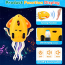 USB Rechargeable Dancing Octopus Baby Toy - Electric Crawling & Tummy Time Toy, Magical Musical Squid, Birthday for Kids Ages 1 2 3 4 5 6, Boys & Girls (Yellow) by TinyTreasures Baby Boutique