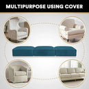 PrinceDeco Stretch Sofa Cushion Covers for Couches and Sofas,Soft Velvet Couch Seat Covers, Sofa Covers Washable, Seat Cushion Cover for 3 Couch Sofa Pet Friendly - Deep Teal, Each Width Up to 29.5" by CozyNest Decor