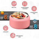 Soup Thermo for Hot Food Kids 13.5oz Lunch Containers with Buckle Lid Wide Mouth Hot Food Jar Vacuum Insulated Stainless Steel Bento Box Leakproof with Spoon(Pink) by TinyTreasures Baby Boutique