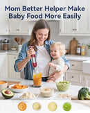 Immersion Blender Handheld 1000W 5 in 1 Corded Stick Hand Blender Kitchen with 12 Speed, BPA-Free, Mixing Beaker, Chopper, Whisk, Milk Frother, Perfect Emulsifier for Soup, Baby Food, Sauce, Puree by TinyTreasures Baby Boutique
