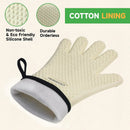 GEEKHOM BBQ Gloves Heat Resistant Oven Mitts - Silicone Grilling Gloves with 13.7" Arm Protection - Waterproof Pot Holder Non-Slip for Men & Women, Kitchen Outdoor Cooking, Baking, Camping, Mint Beige by GreenHaven Gardens