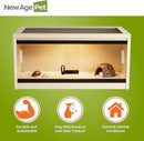 New Age Pet ECOFLEX 24-Inch Mojave Reptile Lounge in Maple - Durable Wood Plastic Composite Habitat with Ventilated Side Panels, Removable Sliding Glass Doors, and Mesh Screen Top by CozyNest Decor