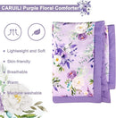 Crib Bedding Set for Girls, Purple Baby Crib Bedding Set 4 Piece, Baby Girl Nursery Bedding Set Including Comforter, Fitted Crib Sheet, Crib Skirt, Diaper Stacker, Floral by TinyTreasures Baby Boutique
