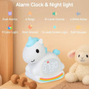 Alarm Clock for Kids with Night Light, Sleep Training Clock Time to Wake Clock, Rechargeable Silicone Light for Bedroom, Perfect Sleep Companion for Boys Girls, Blue Pony by TinyTreasures Baby Boutique