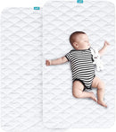 Waterproof Crib Mattress Protector Pad Cover 2 Pack 28" x 52", Anti Slip & Absorbent Waterproof Bed Pads for Standard Crib/Toddler Bed Quilted Machine Washable (Quilted Improved Thickness) White by TinyTreasures Baby Boutique