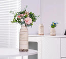 Beige Ceramic Vase Set of 3, Farmhouse Decorative Vase for Pampas Grass, Living Room, Bathroom, Bookshelf, Centerpieces Beige by GreenHaven Gardens