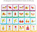 155 Pcs Wooden Pattern Blocks Set Geometric Shape Puzzle Kindergarten Classic Educational Montessori Tangram Toys for Kids Ages 4-8 with 24 Pcs Design Cards by TinyTreasures Baby Boutique