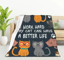 HGOD DESIGNS Cats Throw Blanket Funny Cat Blanket Animals Pet Pattern s Flannel Soft Warm Cozy Fuzzy 40"x50" Throw Blanket for for Women and Men by CozyNest Decor