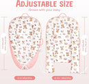 HKAI Baby Lounger – Soft Cotton Infant Floor Seat for Newborn to 24 Months, Portable Baby Essentials for Boys & Girls by TinyTreasures Baby Boutique