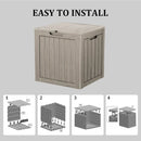 35 Gallon Waterproof Large Resin Deck Box Indoor/Outdoor Lockable Storage Container and Seating for Garden, Pool, and Patio (35 Gallon, Grey) by GreenHaven Gardens