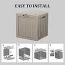35 Gallon Lockable Resin Deck Box, Waterproof & UV-Resistant Outdoor Storage Box for Outdoor Cushion Storage, Garden Tools & Pool Accessories Storage, Gray by CozyNest Decor