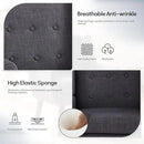 HUIMO Accent Chair Living Room Chair, Upholstered Button Tufted Armchair, Linen Fabric Sofa Chairs for Bedroom, Living Room, Mid Century Modern Comfy Reading Chair (Grey) by CozyNest Decor