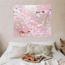 Houselerax Japanese Koi Fish Tapestry, Cherry Blossoms Asian Oriental Pink Flower Branch Koi Fish Carp Tapestries Wall Hanging for Bedroom Living Room Office Decor 60"x50" by CozyNest Decor