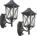 Darkaway Outdoor Wall Light Fixture,2pcs Outside Porch Lights Wall Mounted Seeded Glass Exterior Waterproof Lantern Modern E26 Socket Wall Sconce Lighting for Front Door Yard Patio by GreenHaven Gardens