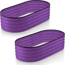 Galvanized Raised Garden Beds Outdoor // 4×2×1 ft (2-Pack) Planter Raised Beds for Gardening, Vegetables, Flowers // Large Metal Garden Box (Purple) // Patented Tool-Free Design by GreenHaven Gardens