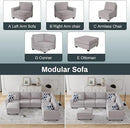L Lengend Vansen Modular Sectional Sofa U Shaped Couch with Ottoman Modern Reversible Corner Sectional Couch for Living Room (Light Grey, U Shaped Sofa-2) by CozyNest Decor