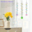H&D HYALINE & DORA Set of 3 Crystal Sun Catcher for Window Hanging Double-Spiral Gazing Ball Spiral Tail Rainbow Maker Wind Spinners Outdoor for Garden, Patio, Porch, Christmas by GreenHaven Gardens