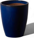 Emissary Home and Garden Bullet 11.5 in. Blue Ceramic Round Planter (11.5 in. L x 11.5 in. W x 14 in. H) with Drainage Hole by CozyNest Decor