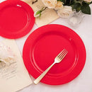 FLOWERCAT 60PCS Red Plastic Plates - Heavy Duty Red Plates Disposable for Party - Include 30PCS 10.25inch and 30PCS 7.5inch for 30 guests Party & Christmas & New Year by CozyNest Decor