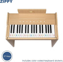 ZIPPY Kids Piano Keyboard, 37 Keys Digital Piano for Kids, Touch Sensitive Control Panel, Built-in Songs, Volume Adjustable, Music Educational Instrument, Wood Piano for 3+ Girls and Boys (Oak Plus) by TinyTreasures Baby Boutique