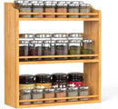 Bamboo Spice Rack Organizer, 3 Tier Spice Jars Shelf for Kitchen Countertop or Wall Mounting by CozyNest Decor