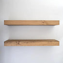 Modern Floating Shelves 3 Inches Thick for Wall, Wide Shelves for Kitchen, Living Room, Bedroom, and Bathroom, Natural Pine Wood, Rustic Wooden Shelf, (Set of 2) (Aged Oak, 24Lx3Hx8D) by CozyNest Decor