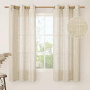 LAMIT Natural Linen Semi Sheer Curtains 63 Inch for Bedroom, Light Filtering Curtains Farmhouse Boho Bronze Grommet Drapes for Dining Room, 2 Panels (38 x 63 Inch, Linen) by CozyNest Decor