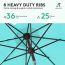 JEAREY 10FT Outdoor Patio Umbrella Outdoor Table Umbrella with Push Button Tilt and Crank, Market Umbrella 8 Sturdy Ribs UV Protection Waterproof for Pool, Garden (Turquoise) by GreenHaven Gardens