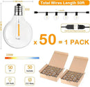 50FT LED G40 Globe String Lights, Shatterproof Outdoor Patio String Lights with 50+2 Dimmable Edison Bulbs, 50 Backyard Hanging Bistro Light Waterproof for Balcony Party Wedding Market Cafe by CozyNest Decor