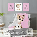 Personalized Nursery Crib Bedding Set: Custom Name Pink 5 Piece Baby Crib Sets with Leopard Design - Toddler Double Layer Blanket Set, Comfortable Crib Bed Sheets for Baby Grils by TinyTreasures Baby Boutique