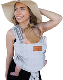 Baby Wrap Carrier - Premium Cotton Baby Carrier Wrap for Newborn to Toddler- Infant Carrier- Baby Holder One Size Fits All with Front Pocket (Grey) by Max&so by TinyTreasures Baby Boutique