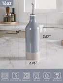 famiware Milkyway 16oz Ceramic Olive Oil Dispenser Bottle, 1 Piece Oil Dispenser for Kitchen with Stainless Steel Pourers, Suitable for Storage Vinegar, Soy Sauce, Coffee Syrup, Liquids, Dark Gray by CozyNest Decor