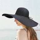 Floppy Big Beach Straw Hats for Women Foldable Summer Wide Brim Packable Sun Hat Womens Travel Straw Fedora Hat by GreenHaven Gardens