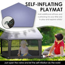 Pop-Up Playpen for Babies & Toddlers Foldable with Canopy (UPF 50), Self-Inflating Playmat, Wind Shade & Carry Bag Durable Baby Beach Tent, Outdoor by TinyTreasures Baby Boutique