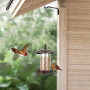 Metal Bird Feeder for Outside Hanging,Wild Bird Feeders for Cardinal, Large Roof and Tray - 6 Port by GreenHaven Gardens