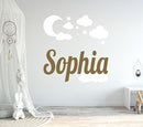 Custom Name with Moon Clouds and Stars Nursery Baby Name Wall Art Wall Decal for Nursery Bedroom playroom Decoration (Wide 40x40In Height), Wide 40Inx40In Height by TinyTreasures Baby Boutique