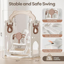 Mloong 12 in 1 Toddler Slide and Swing Set, Kids Slide for Toddlers 1-3 Years Old Baby, Indoor Outdoor with Basketball Hoop Drawing Golf for Kids Easy Assembly(Beige & Rosy Brown)(82×67×41in) by TinyTreasures Baby Boutique