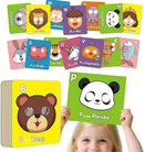 26 PCS Alphabet ABC Flash Cards with Animal Masks, Colorful Alphabet Mask Cards, Giant Letter ABC Animal Faces Flash Learning Flashcards, Interactive Education Games, Learn Letters by TinyTreasures Baby Boutique