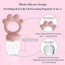 Baby Fruit Food Feeder - Silicone Nibble Tray Combo - Breastmilk Popsicle Mold for Cooling Relief, BPA Free Mesh Feeder for Infant Self Feeding (Claw Pink + Pineapple) by TinyTreasures Baby Boutique